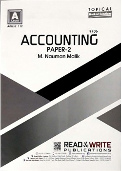 A/L AS Levels Accounting Paper - 2 Article No. 112